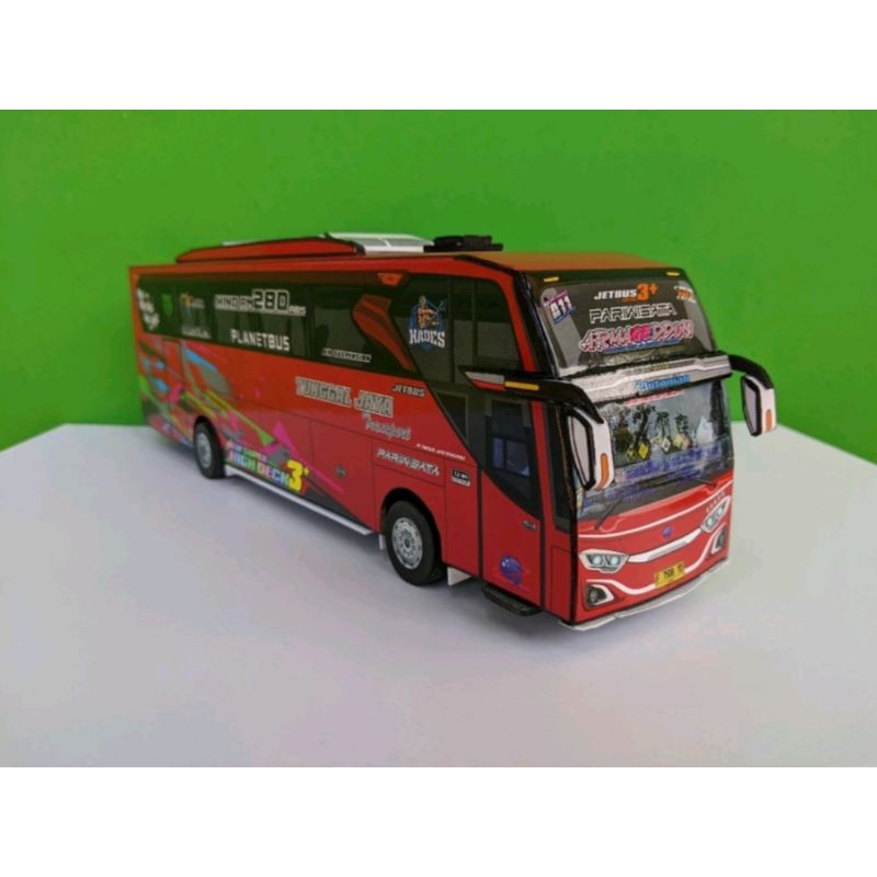 Miniatur bus basuri Jet Bus 3 ARMAGEDON Tunggal Jaya 1/50