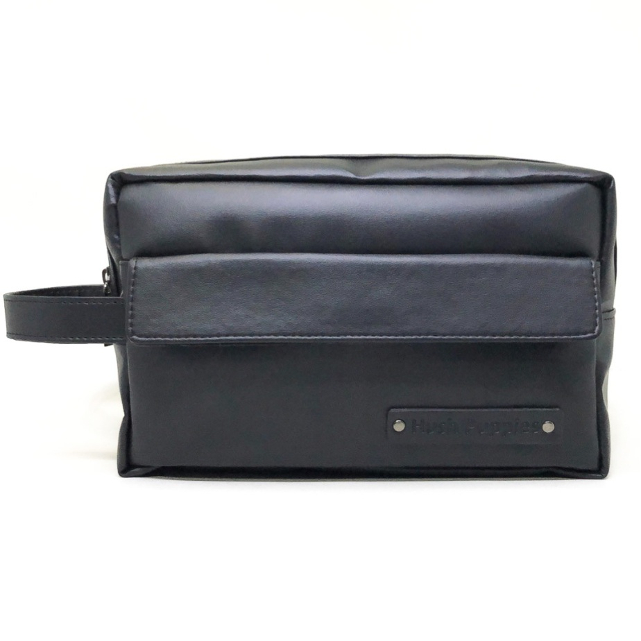 Puoch bag hush puppies tulisan bawah polos hitam Original Full Tag Free Paperbag Hush Puppies
