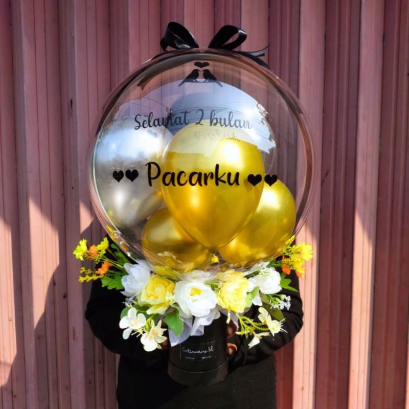 Buket Balon Bucket Balon Bunga Artificial Bloom Box Ordysary Florist