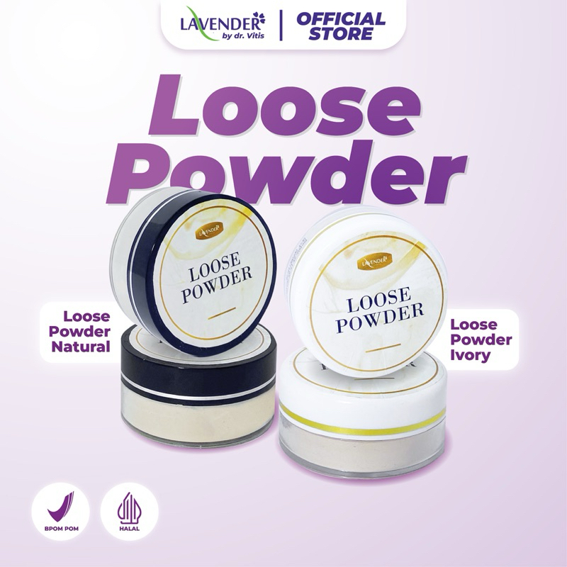 Loose Powder | Bedak Tabur | Natural | Ivory | Loose Powder Lavender| Bedak Tabur Lavender | Lavende