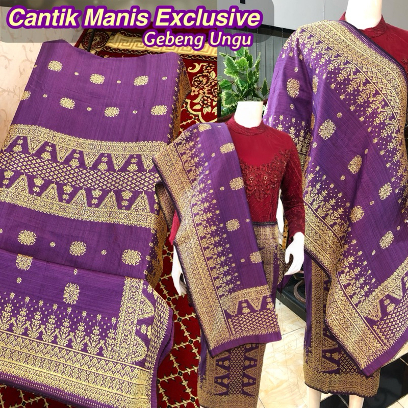 Songket Cantik Manis Exclusive Gebeng Ungu Gold /songket tenun asli palembang /ilham songket palemba