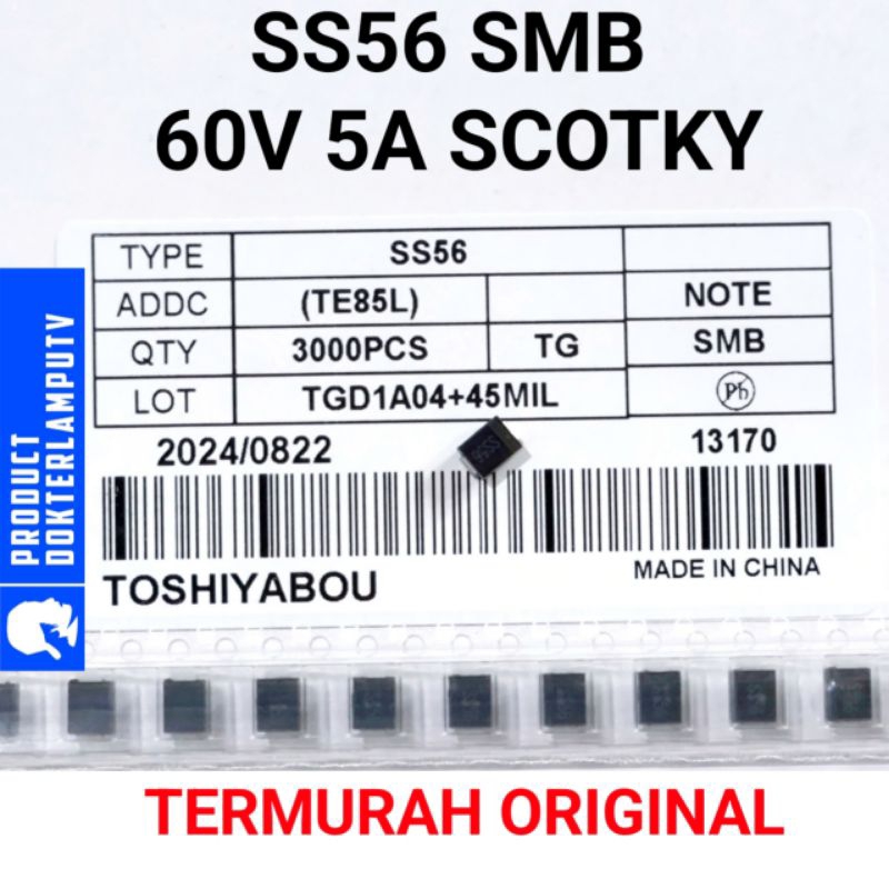 DIODA SS56 FAST RECOVERY 5A 60V SMB