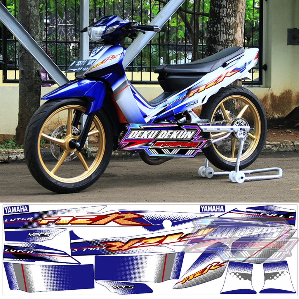 Striping Fizr Biru Putih 2003 Fiz r F1zr Putih Biru 2003 Stiker Mengkilat Glos Sudah Potongan