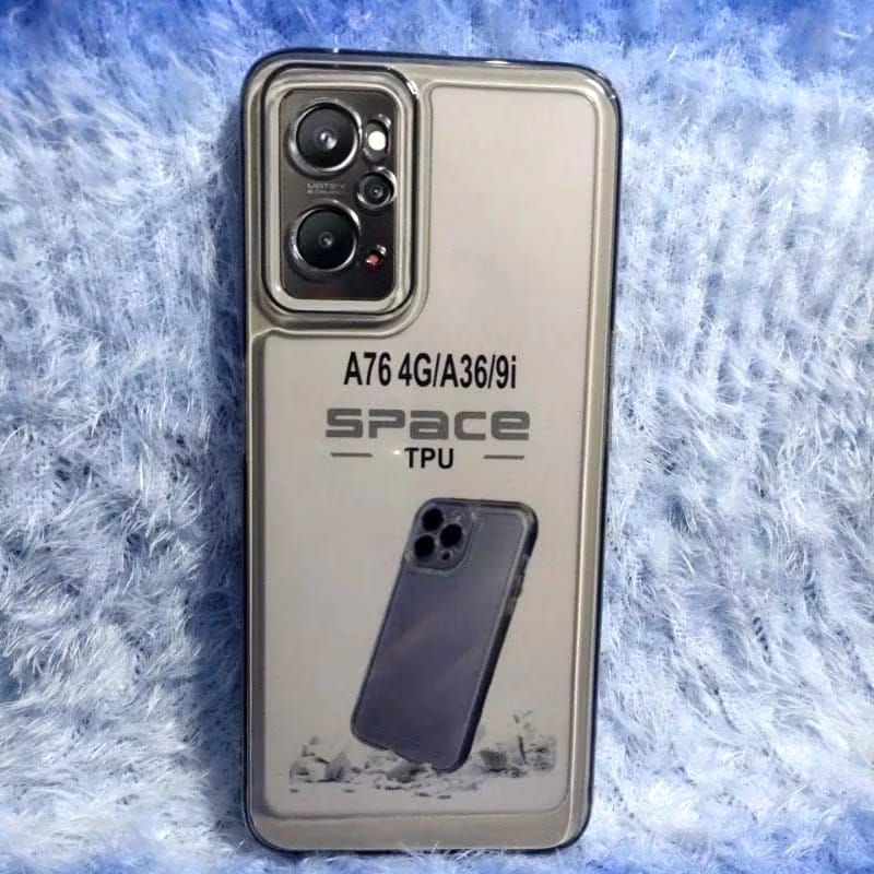 CASE CLEAR BLACK OPPO A76/A36/A96 SPACE TPU