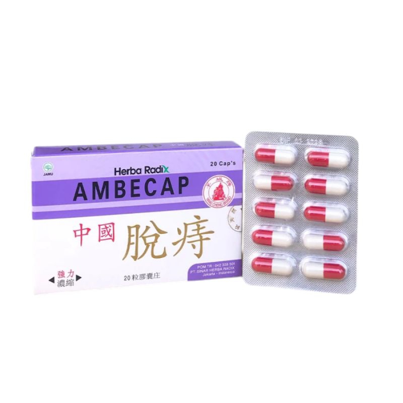 AMBECAP 20KAPSUL Zhongguo Moschus TUOGE  AMBEIEN hemoroid hemorrhoid wasir akut china WASIR AMBECAP 