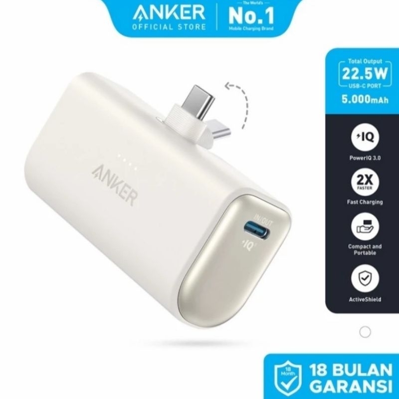 Anker Powerbank Nano Built-in Type C Connector Original
