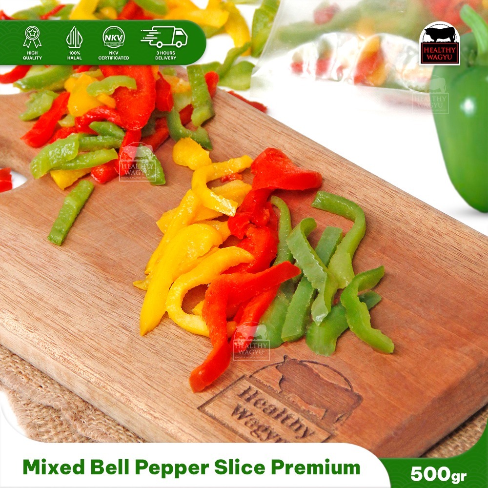 

Mixed Bell Pepper Slice Frozen Premium Paprika Potong kombinasi 500gr