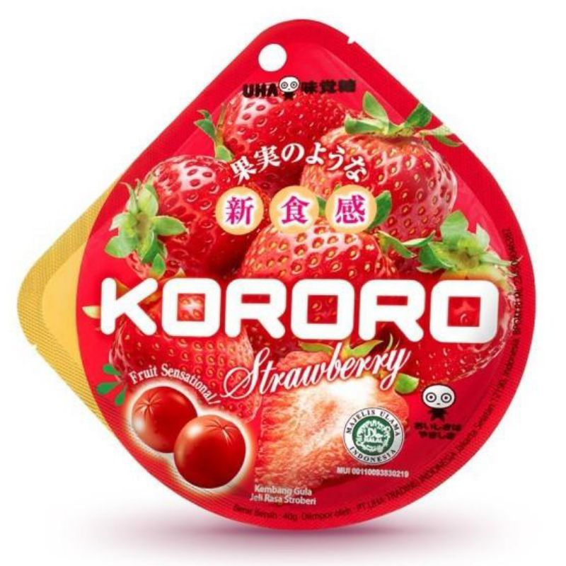 

Kororo Strwaberry Flavor Jelly Permen [40 g] permen sultan premium rasa buah import jepang