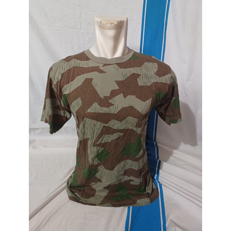 Kaos T shirt Loreng Splittertarn Splinter Camo Jerman Timur Vintage Mil Tec