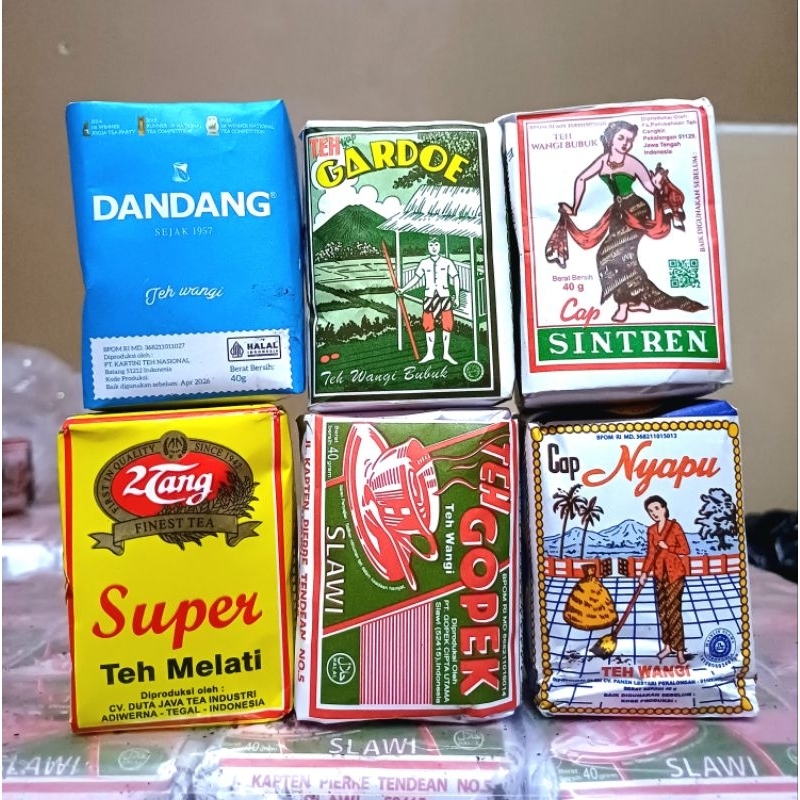 

racikan 6 teh. sintren, nyapu, gopek, dandang, gardoe, 2 tang kuning