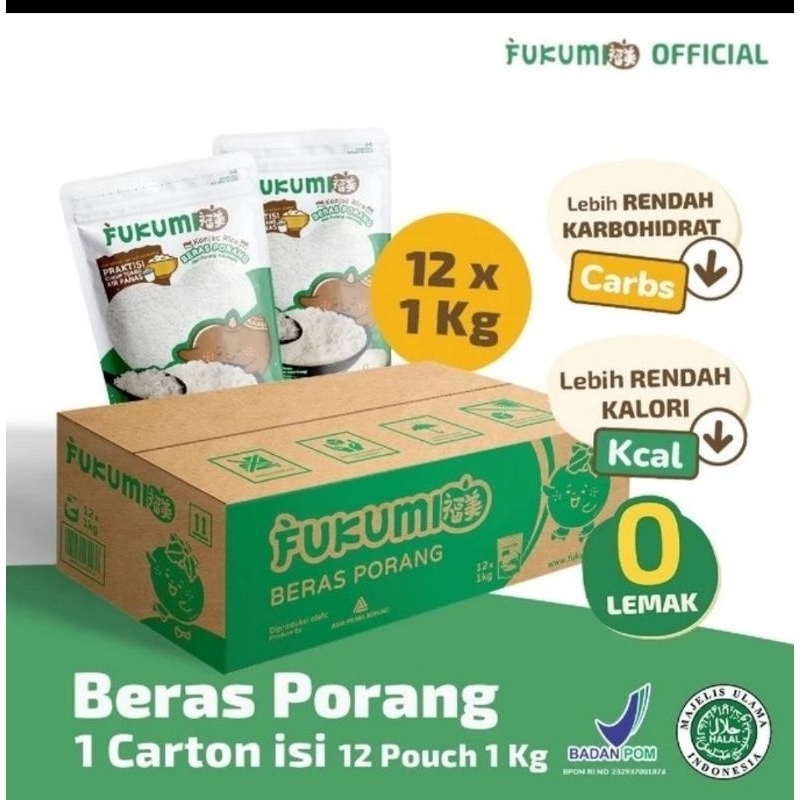 

Beras Porang Fukumi 1kg isi 12 Pouch