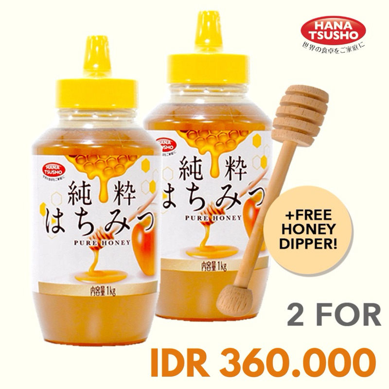 

Paket 2 Botol Madu Murni ASLI 1KG Jepang Hana Tsusho+Gratis 1pcs Honey Dipper