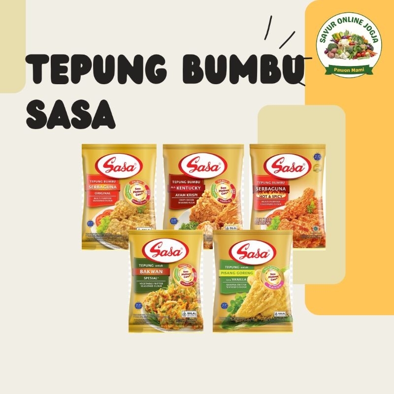 

Tepung Sasa serbaguna bakwan pisang goreng 60Gr - PAWON MAMI SAYUR ONLINE JOGJA