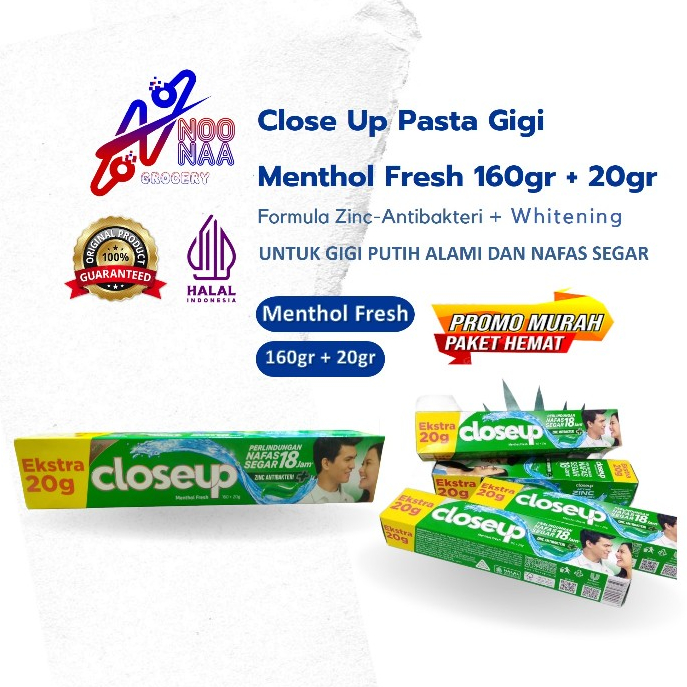 CLOSE UP MENTHOL FRESH 160gr + 20gr | ODOL CLOSE UP 160gr + 20gr | CLOSE UP PASTA GIGI 160gr + 20gr