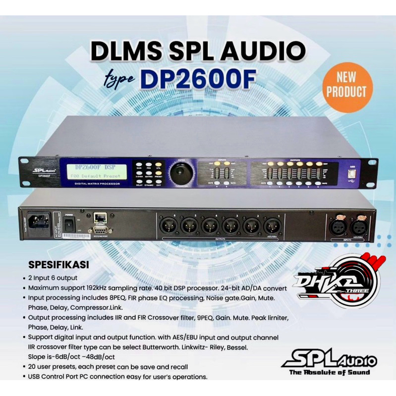 DLMS SPL AUDIO DP2600F / DLMS MANAGEMENT SPL AUDIO DP1600D / Dlms Management Spl Audio DP 1600D