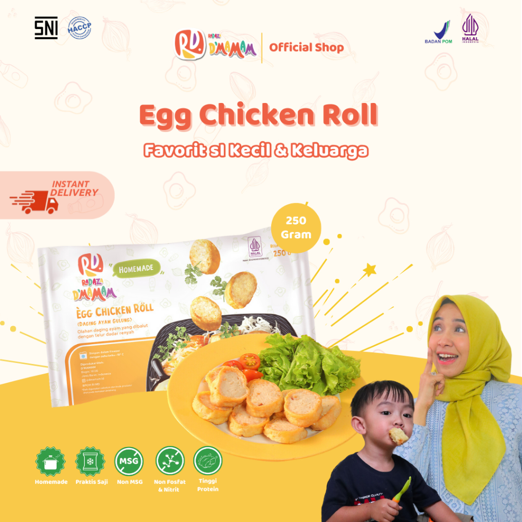 

DMAMAM Egg Chicken Roll 250g Bento Frozen Anak MPASI Homemade BPOM HALAL High Protein