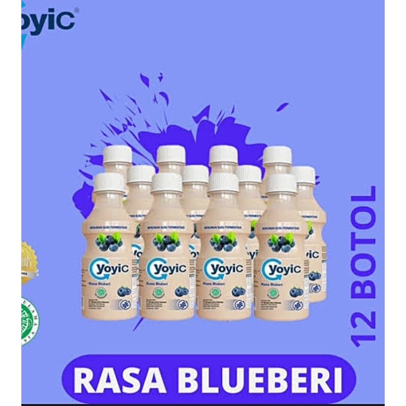 YOYIC MINUMAN SUSU FERMENTASI RASA BLUEBERRY 130ML/12 PCS