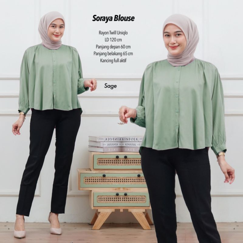 SORAYA BLOUSR RAYON TWILL / SOFWA TOP / BLOUSE RAYON TWILL UNIQLO