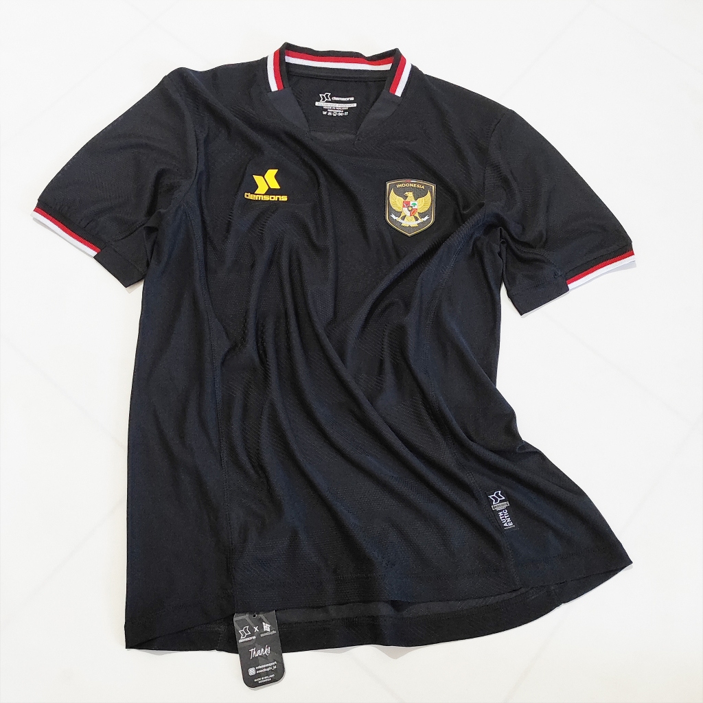Jersey Fantasy Timnas Indonesia Kain Jacquard Hitam Mockupin x Demsons