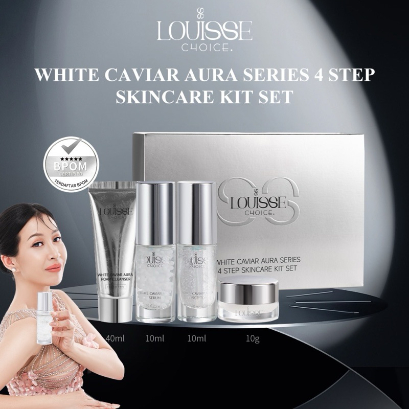 LOUISSE CHOICE WHITE CAVIAR AURA SERIES 4 STEP SKINCARE KIT SET 100% original!! Ready Stock!!
