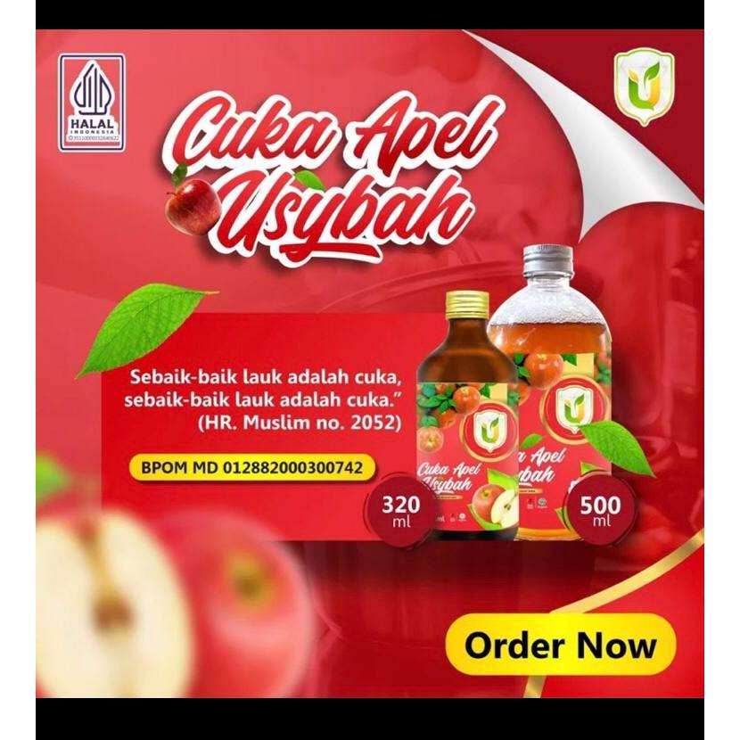 

Cuka Apel USYBAH Apple Cider Vinegar With The Mother 500 Ml