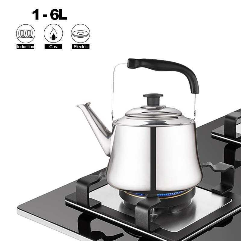 Teko Siul Masak Air Panas Bunyi Panci Stainless Steel dengan Saringan 1L