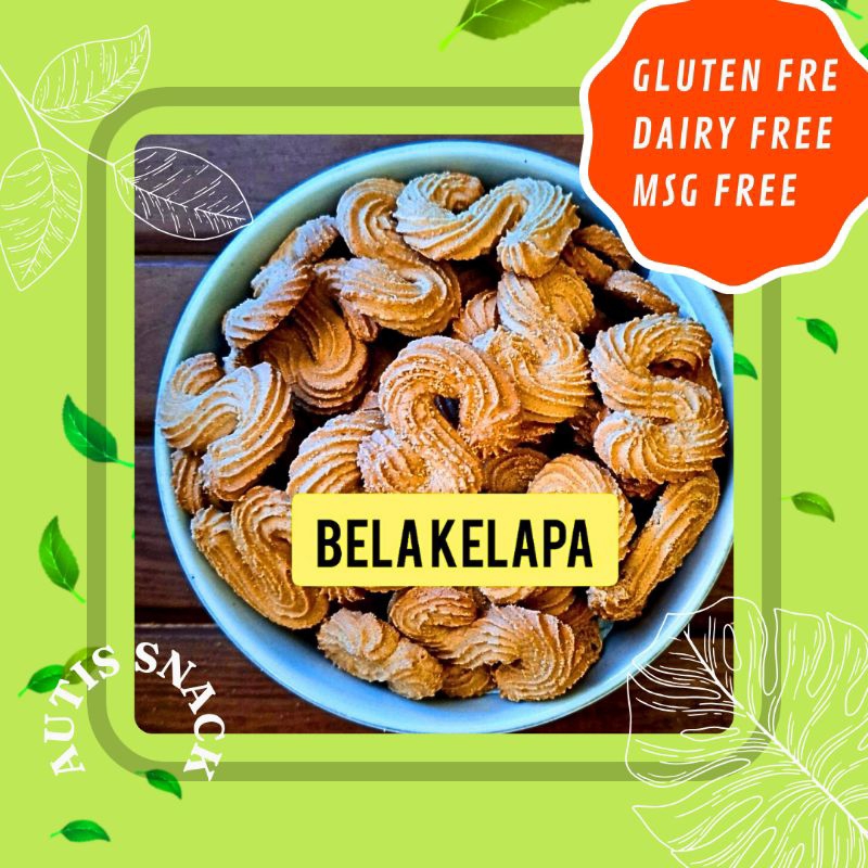 

KUE BELA KELAPA NON TELUR, AUTIS FOODS, GLUTEN FREE/ DAIRY FREE/ MSG FREE / SNACK AUTISME