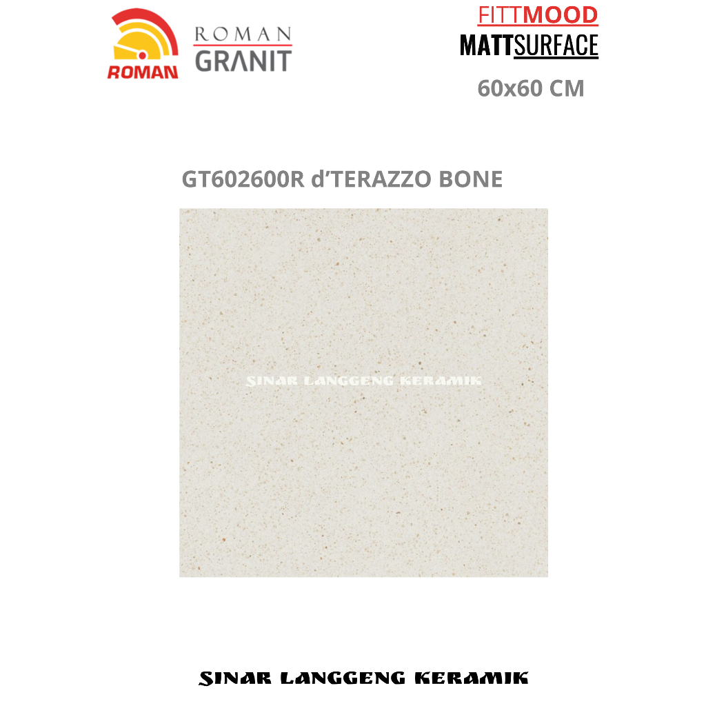 ROMAN GRANIT GT602600R d'TERAZZO BONE 60X60 MATT LANTAI