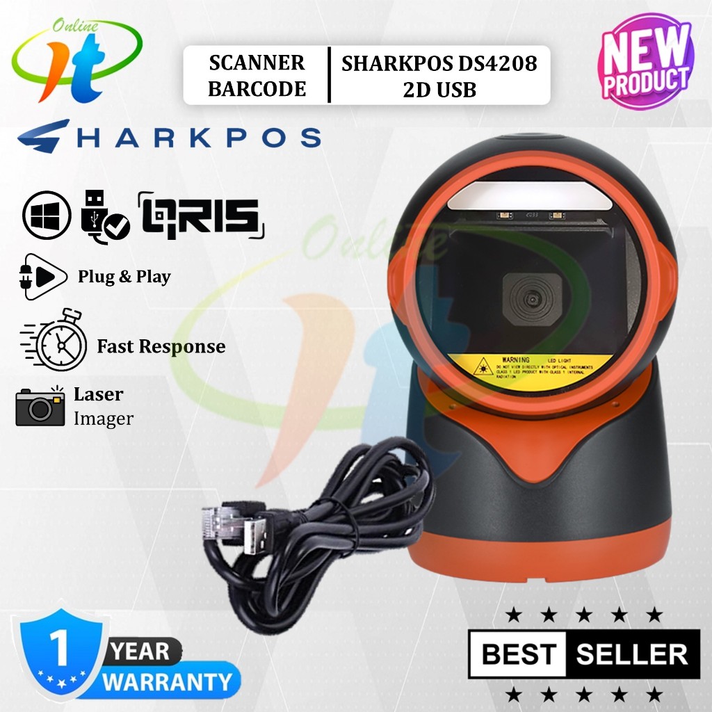 Sharkpos DS4208 Scanner Barcode 2D USB DS-4208 DS 4208 Scanner Barcode Autoscan Dekstop QR QRIS 147