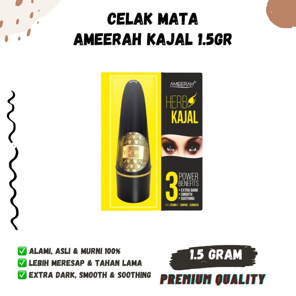 CELAK MATA AMEERAH KAJAL KECIL 1.5gr Arab Eyeliner Stick Sipat Mini Amerera halal eye liner india