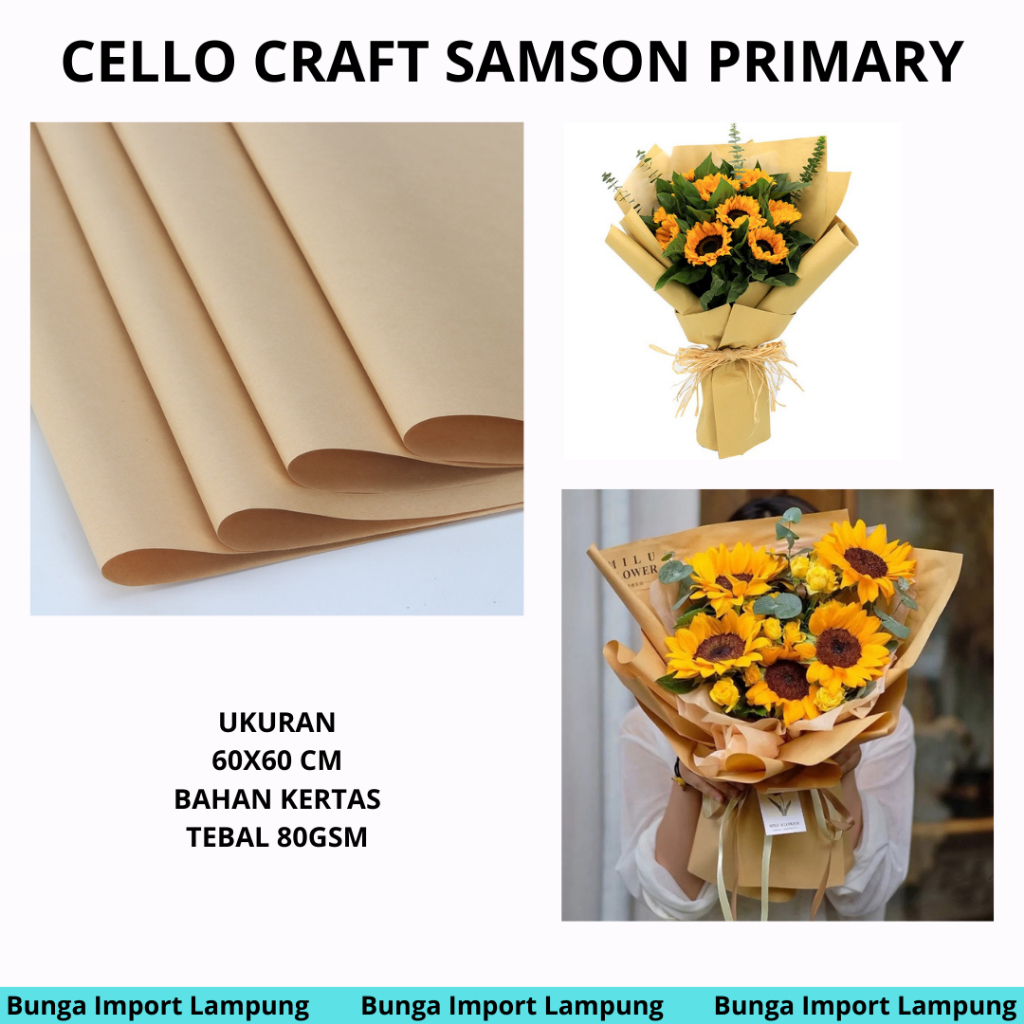 

(Lembaran)Cello Craft Samson Primary Flower wrapping 60x60cm
