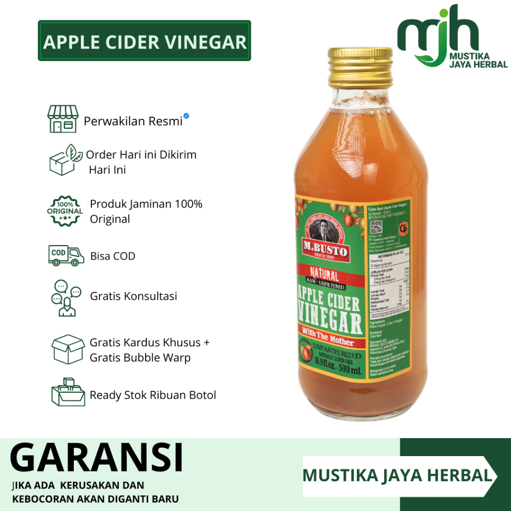 

Cuka Apel M Busto Apple Cider Vinegar Natural 500ml