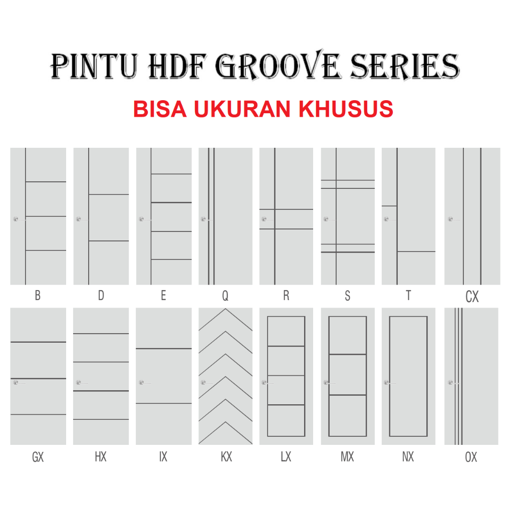 Pintu Kayu, Pintu Kamar, Pintu Rumah, Pintu HDF Groove, Tali Air, pintu sleding sliding, BISA UKURAN