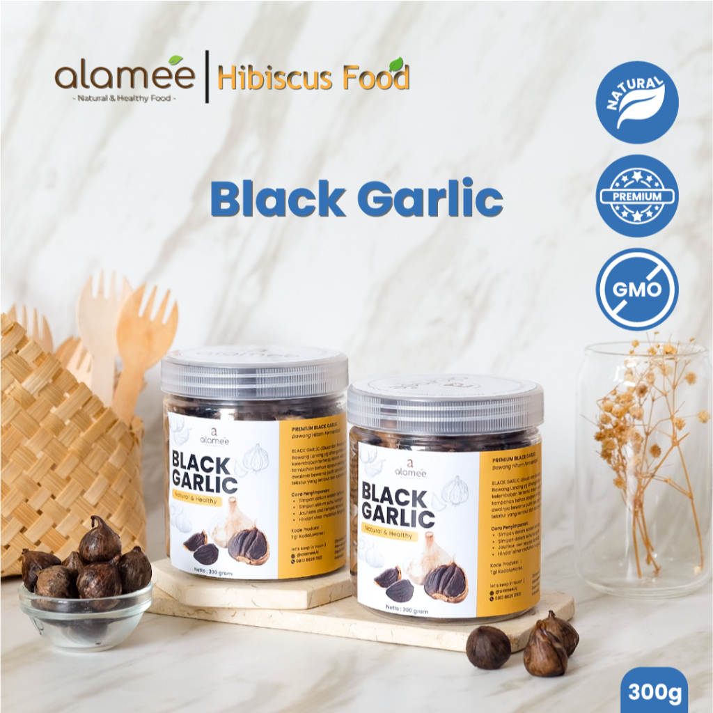 

Black Garlic Garlik Bawang Hitam Tunggal Kating Herbal Premium Lanang Alami Natural 300 gram