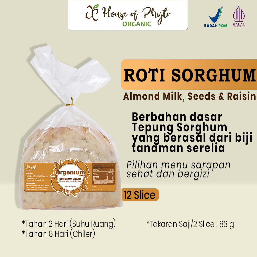 

Organium Roti Sorgum , Roti Tawar Sorghum , Bread Sorghum - 500g