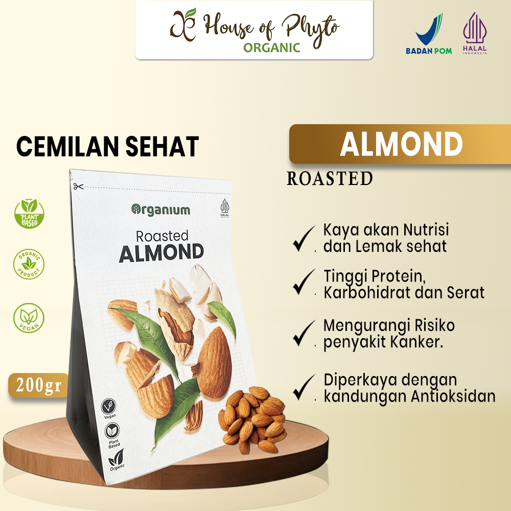 

Organium Roasted Almond , Kacang Almond Panggang - 200g