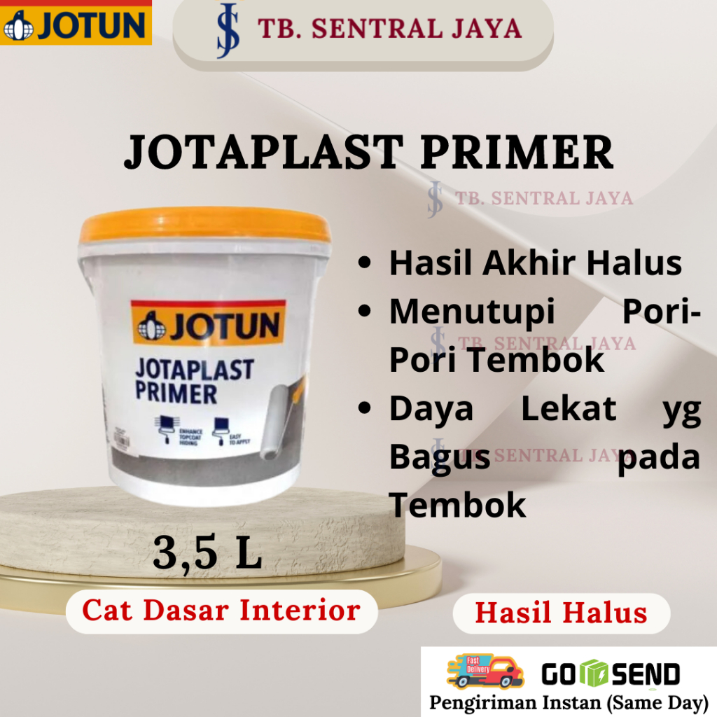 Jotaplast Primer 3,5L/Cat Dasar Jotun/Cat Dasar Interior/Cat Primer Tembok Dalam/Jotun Cat Primer
