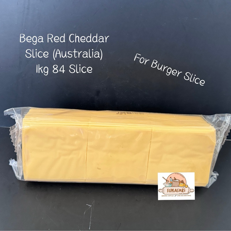 

Bega Red Cheddar Slice 1/3 kg 28 Slice Keju Burger Melted leleh Australia