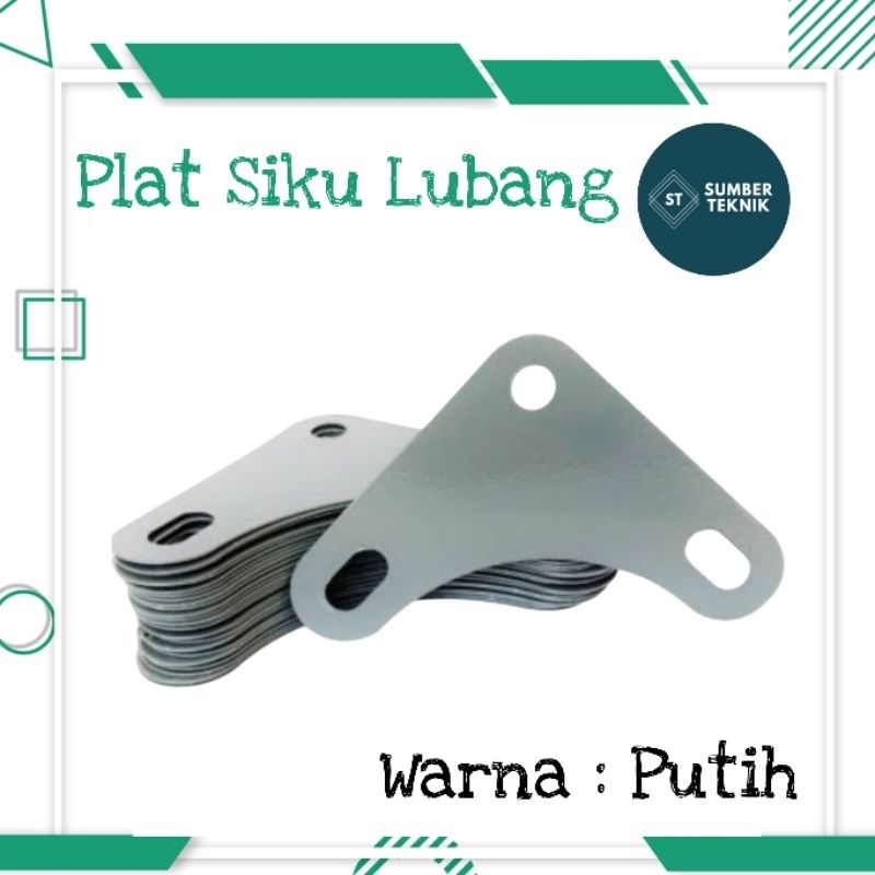 Plat Siku Lubang Besi Rak Siku Lobang Klem Siku Lubang Putih