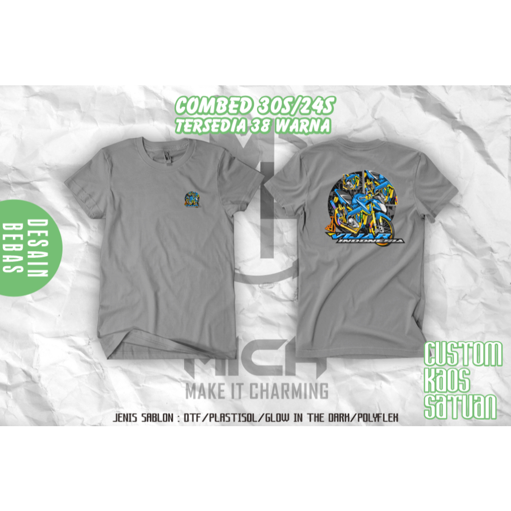 SABLON KAOS DESAIN RACING BEBAS CUSTOM LUSINAN DAN SATUAN