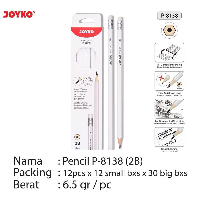 

Pensil 2B Joyko 8138 (Lusinan)