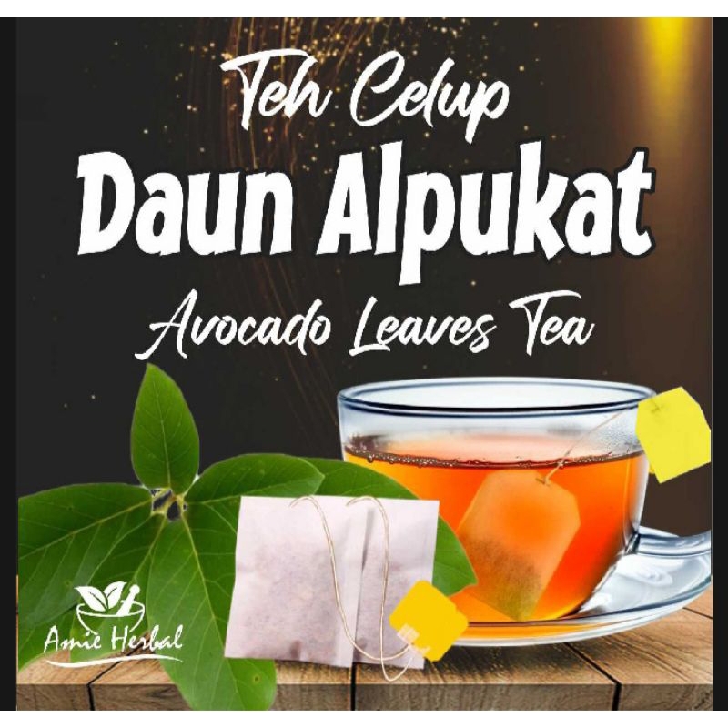 

Teh daun alpukat/teh celup daun alpukat/avocado leaves tea. 1 pak isi 25 sachet/kantong.