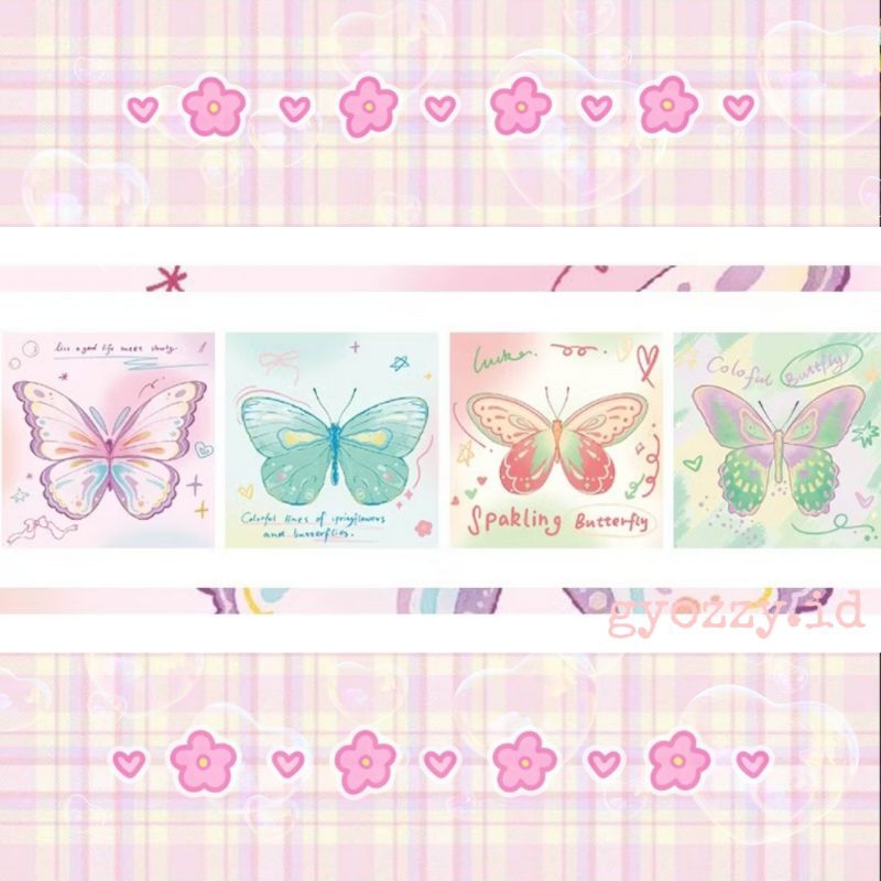 

50 lembar/ Memo Note butterfly aesthetic for journal, cute aesthetic memo note butterfly ver.pink