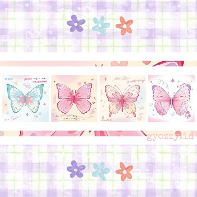 

50 lembar/ Memo Note butterfly aesthetic for journal, cute memo note butterfly aesthetic ver.PBO