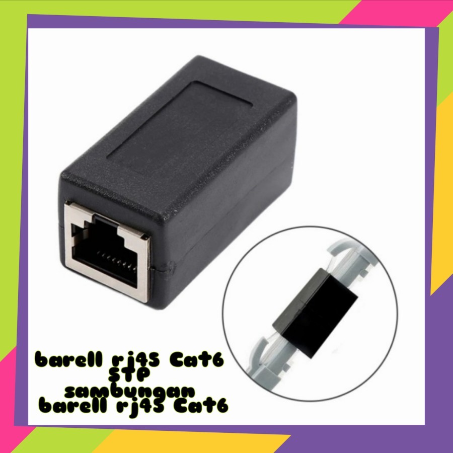 Sambungan Barel Rj45 Cat6 STP/Connektor Rj45 STP Cat6