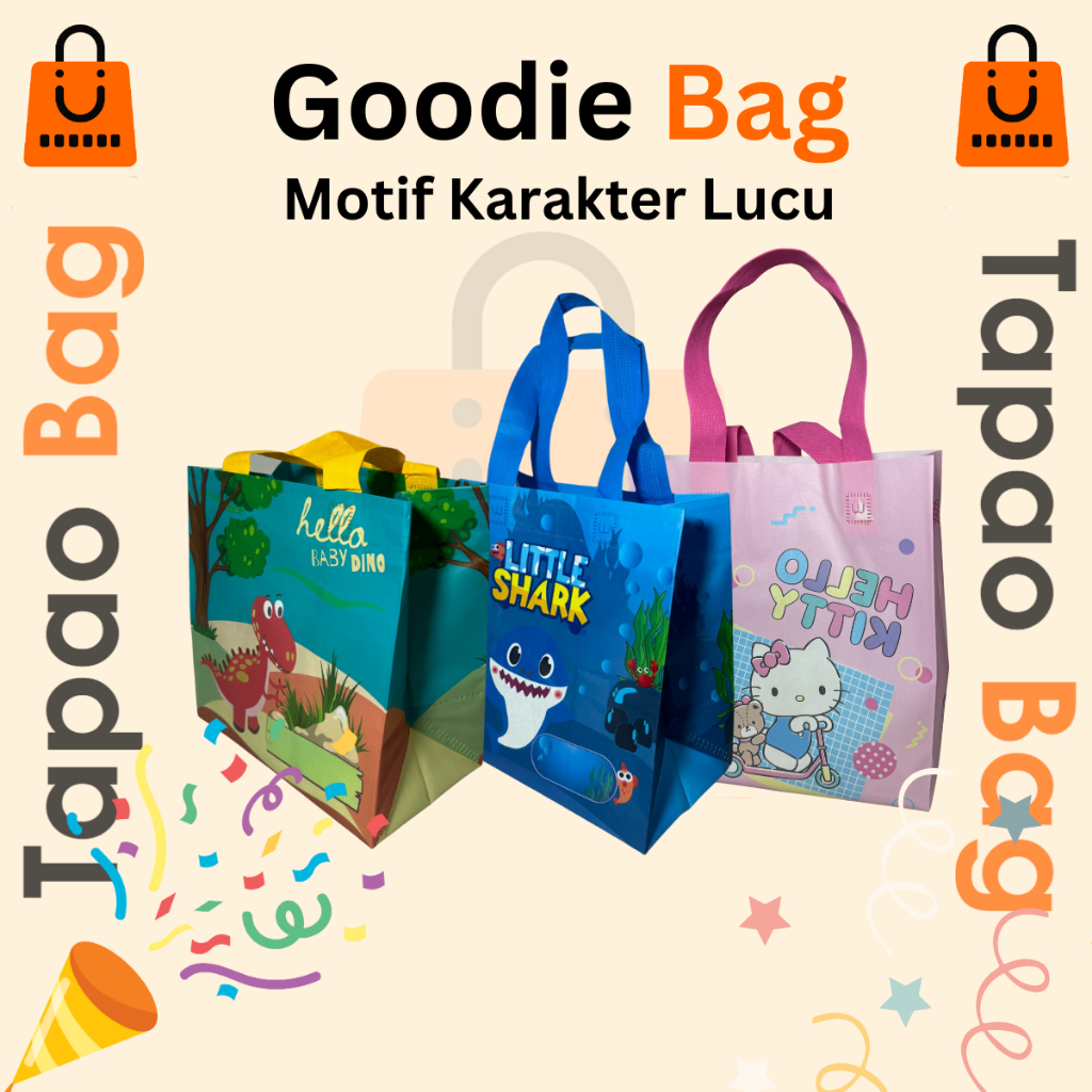 

Goodie Bag Tas Souvenir Tas Ulang Tahun Anak Motif Anak Kartun Karakter Lucu - Pcs