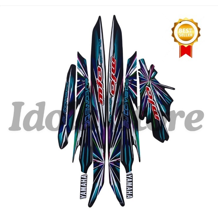 List Body Motor Stiker Sticker Striping Ori Mio Sporty 2008 Hitam Biru Terlaris Termurah Terbaik