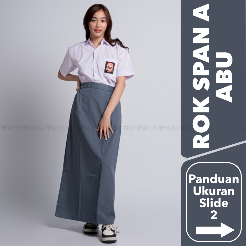 RIDHO JAYA - Rok Span A Abu Rok Plisket Rok Sekolah Rok span Polos Rok SMA