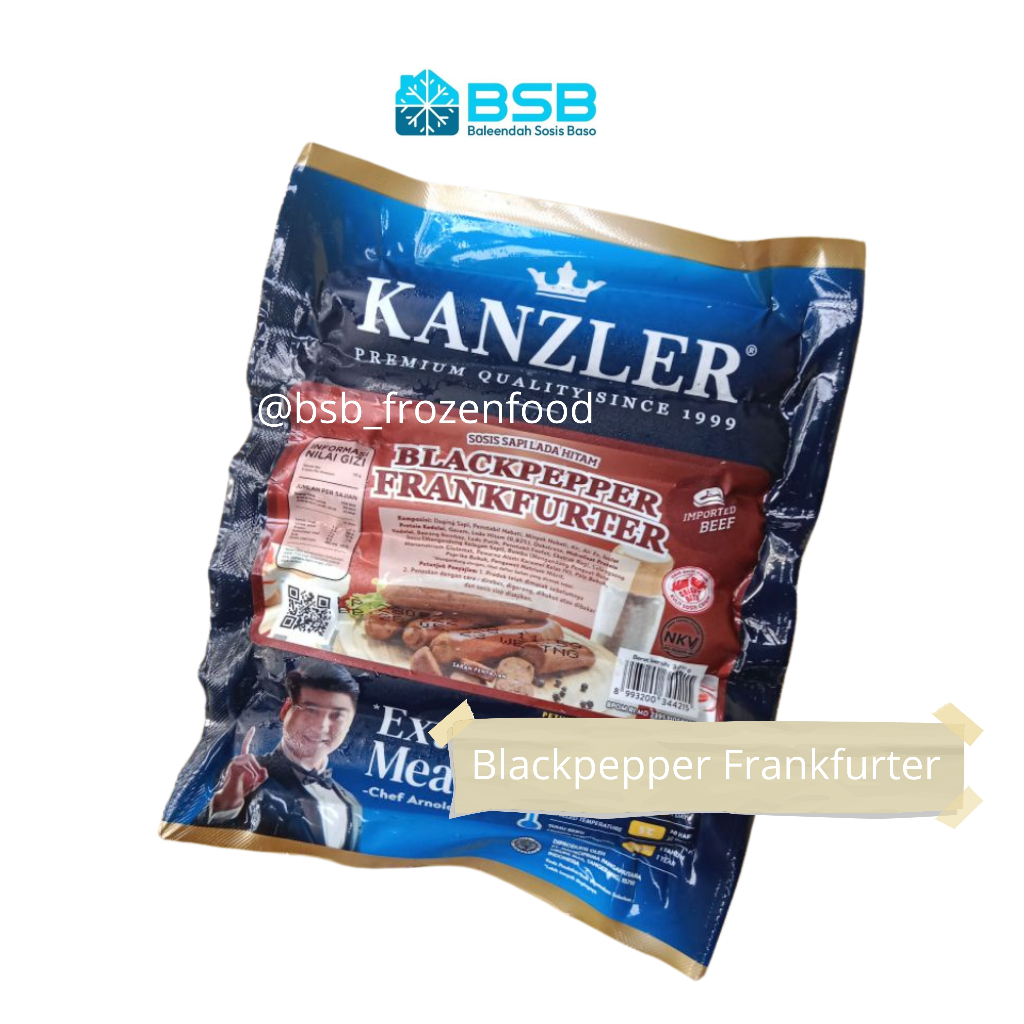 

Sosis Kanzler Blackpepper Frankfurter 360gr - Sosis Sapi Lada Hitam 360 gr