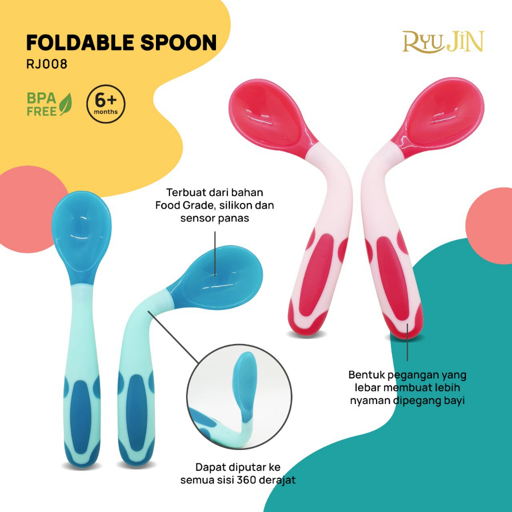 RYUJIN BABY FOLDABLE SPOONS RJ008 | SENDOK MAKAN ANAK